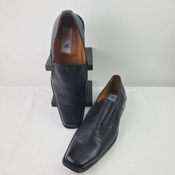 Danesi Collections Men's Black Leather Crucifix Loafers Sz 10.5 MUST SEE! - Picture 2 of 12